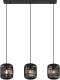 Lindby Canyana hanglamp, 3-lamps, zwart