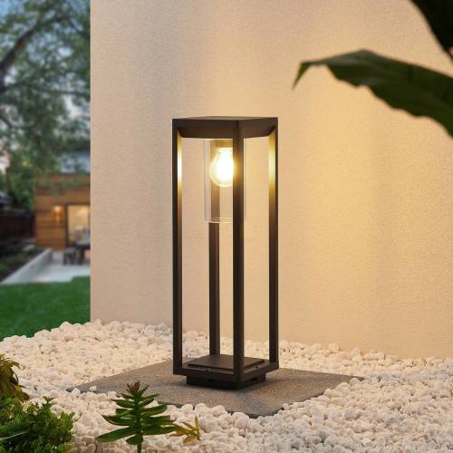 Lindby Estami sokkellamp, 50 cm, donkergrijs