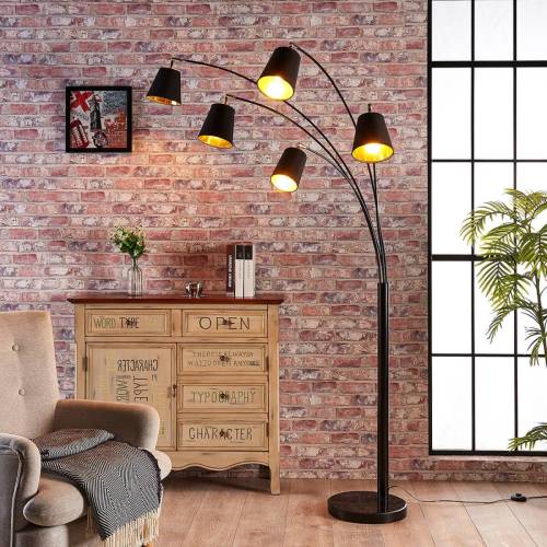 Lindby 5.lamps textiele vloerlamp Tinne