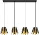 Lucande Lounit hanglamp, zwart-goud, 4-lamps