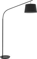 Ideallux Booglamp Daddy met stoffen kap, zwart