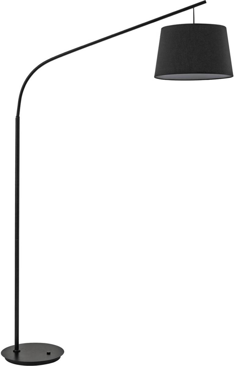 Ideallux Booglamp Daddy met stoffen kap, zwart