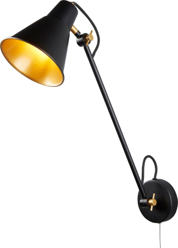 Searchlight Wandlamp 6302 van metaal, zwart-goud