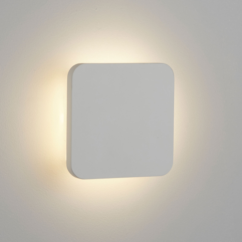 Searchlight LED wandlamp Gypsum 15x15cm van witte gips