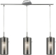 Searchlight Hanglamp Duo 2 rookglas/chroom lang 3-lamps