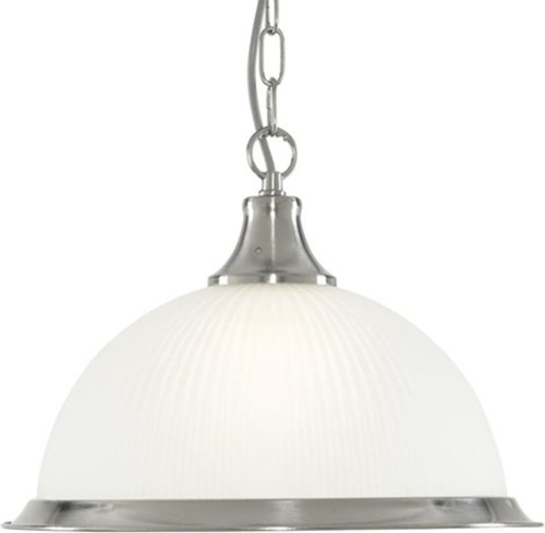 Searchlight Hanglamp American Diner zilver satijn 1-lamp