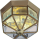 Searchlight Lamp Flush Klassik messing antiek achthoekig