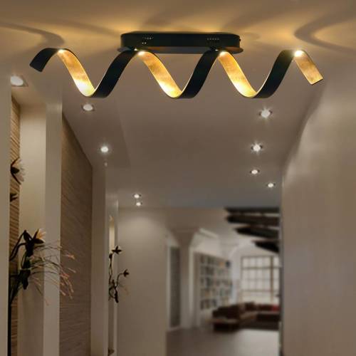 ECO-Light LED plafondlamp Helix in zwart-goud