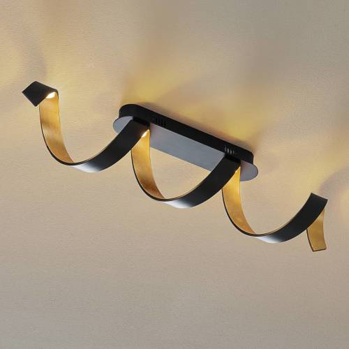 ECO-Light LED plafondlamp Helix in zwart-goud