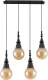 Lucande Gesja hanglamp, 4-lamps, lang, zwart