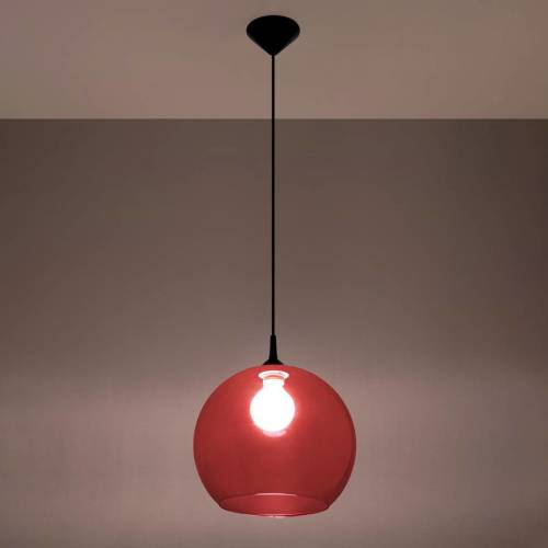 EULUNA Hanglamp Colour, glazen kap rood