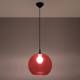 EULUNA Hanglamp Colour, glazen kap rood