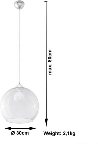 EULUNA Hanglamp Colour, glazen kap rood