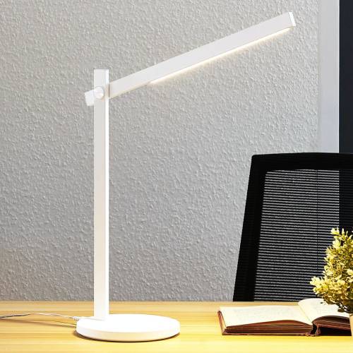 Lindby LED bureaulamp Loretta, langwerpig, wit