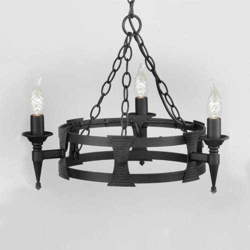 Elstead Hanglamp SAXON, 3-lichts, zwart