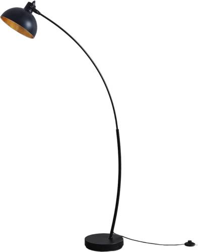 Lindby Boogvloerlamp Phileas in zwart en goud