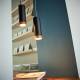 Domus LED hanglamp PHEB, zwart/eiken