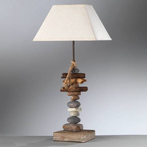 EULUNA Tafellamp Seregon met steendecoratie, hoogte 63 cm