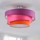 Lindby Driekleurige plafondlamp Melia in paars & roze