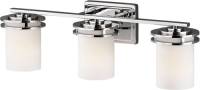 KICHLER LED wandlamp Hendrik IP44 chroom/glas, 3-lamps