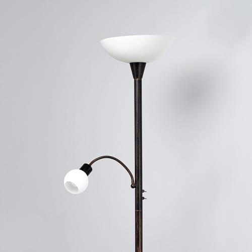 Lindby Roestkleurige LED-uplight Elaina met leeslamp