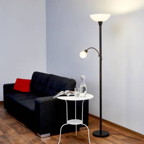 Lindby Roestkleurige LED-uplight Elaina met leeslamp