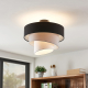 Lindby Coria plafondlamp, zwart en grijs