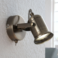 Lindby Wandlamp Anze in antiek messing