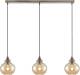 Lindby Tymoni glazen hanglamp, amber, 3-lamps