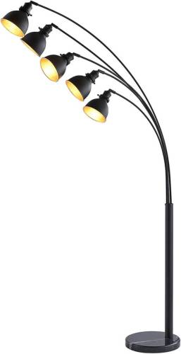 Lindby Extravagante vloerlamp Lira in zwart en goud