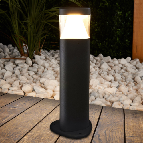 Lucande Donkergrijze led-sokkellamp Milou