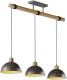 Lindby Holgar hanglamp, hout en metaal, 3-lamps