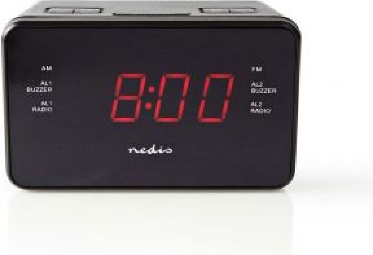 Nedis Digitale Wekkerradio | LED van 0,9  | FM | 20 Voorkeuze-Instellingen | Sluimeren