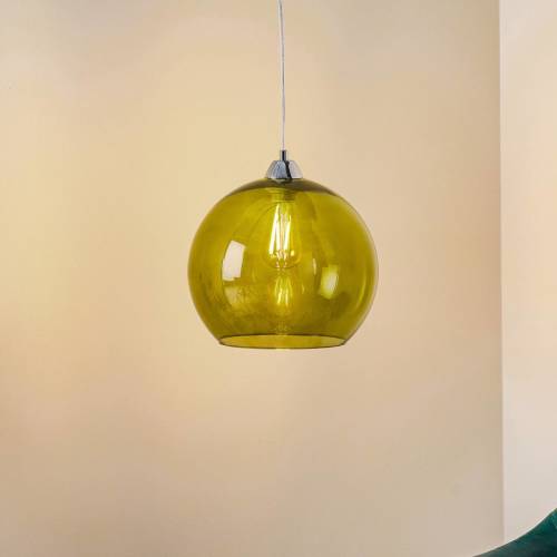 EULUNA Hanglamp Colour, glazen kap groen