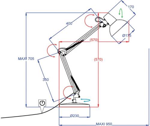 Aluminor Calypsa bureaulamp, wit