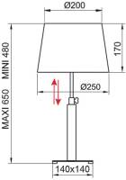 Aluminor Quatro Up tafellamp eiken licht/chroom