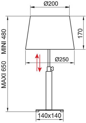 Aluminor Quatro Up tafellamp eiken grijs/chroom