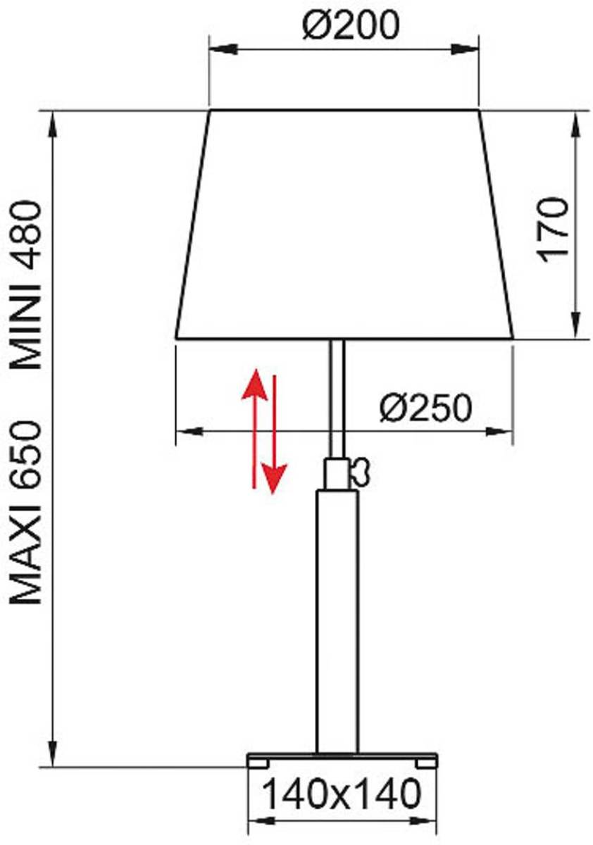 Aluminor Quatro Up tafellamp eiken grijs/chroom
