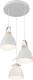 EULUNA Hanglamp Bergen, 3-lamps, rond, wit