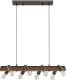 Lindby Morleen - hanglamp, 8-lamps, donker hout