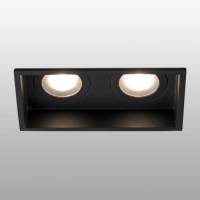 FARO BARCELONA Inbouwlamp Hyde, 2-lamps IP44 in zwart