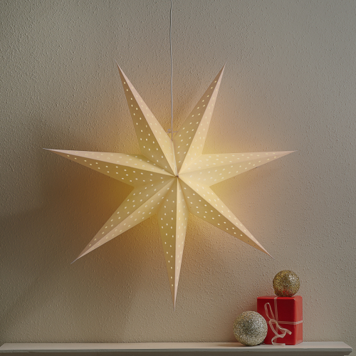 Markslöjd Ster Clara om op te hangen, fluweel Ø 75 cm, wit