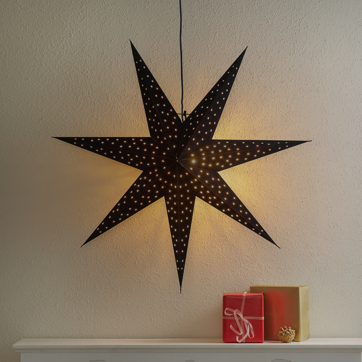 Markslöjd Ster Clara, fluwelen uitstraling Ø 75 cm, zwart