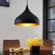 Lindby Aluminium hanglamp Ritana, zwart-goud