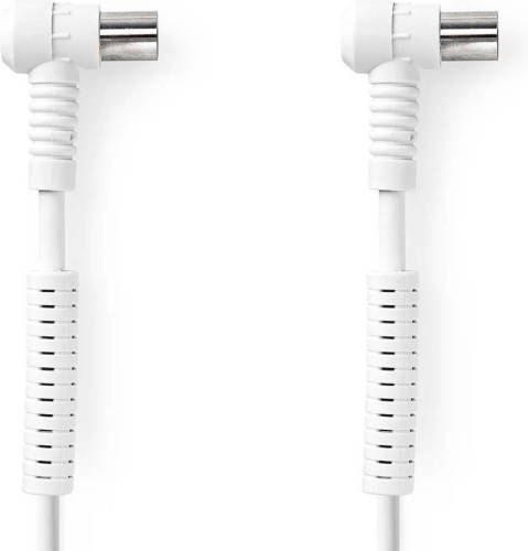 Nedis Coaxkabel 120 dB | IEC (Coax) Male Haaks - IEC (Coax) Female Haaks | 10 m | Wit