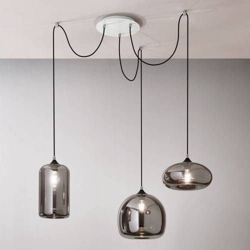 Fabas Luce Hanglamp Fiona grijs-transparant