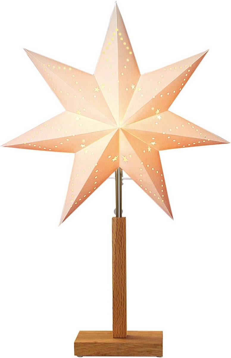 STAR TRADING Karo - decoratieve lamp met patroonster 55 cm
