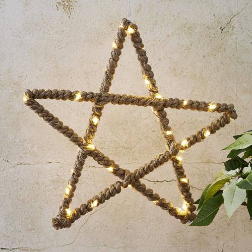 STAR TRADING LED-decoratie ster Jutta, met jutetouw omwikkeld