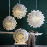 STAR TRADING Decoratie ster Frost, papier z. fitting Ø 50cm wit