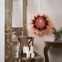 STAR TRADING Decoratie ster Ice, papier z. fitting roze-rood